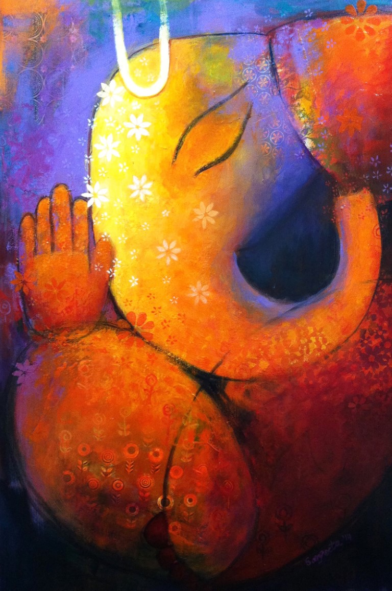 Ganesha 01 - 2014-16: Paintings/Landscapes: Acrylic on paper, 16"×20", USD 450